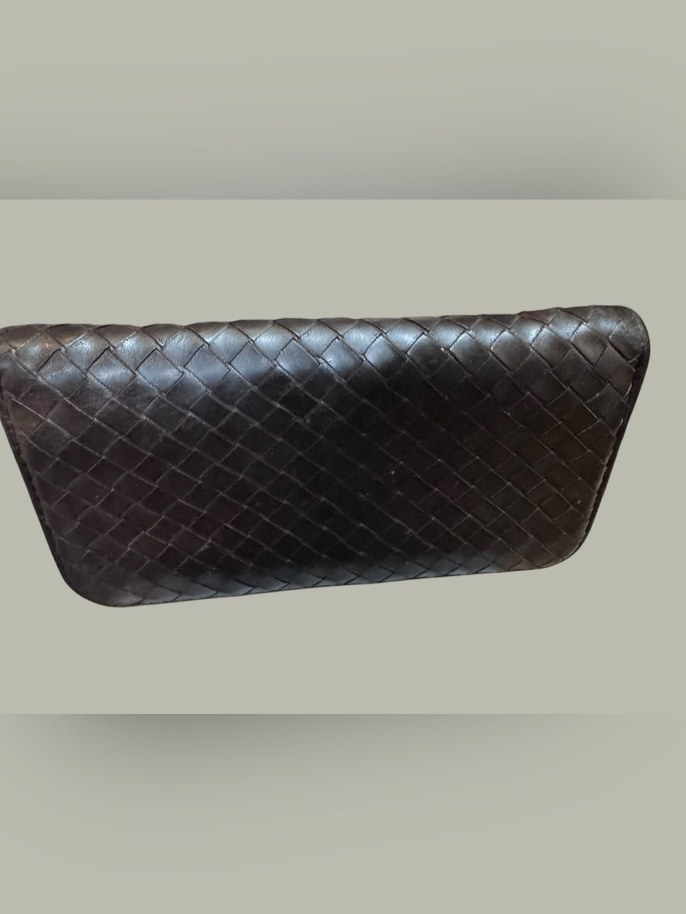 Bottega Veneta Unisex Brown Leather Zip-Around Wallet with Box